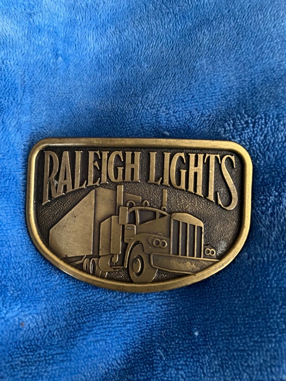 Vintage 1970s Raleigh Lights Semi Truck Belt Buckl