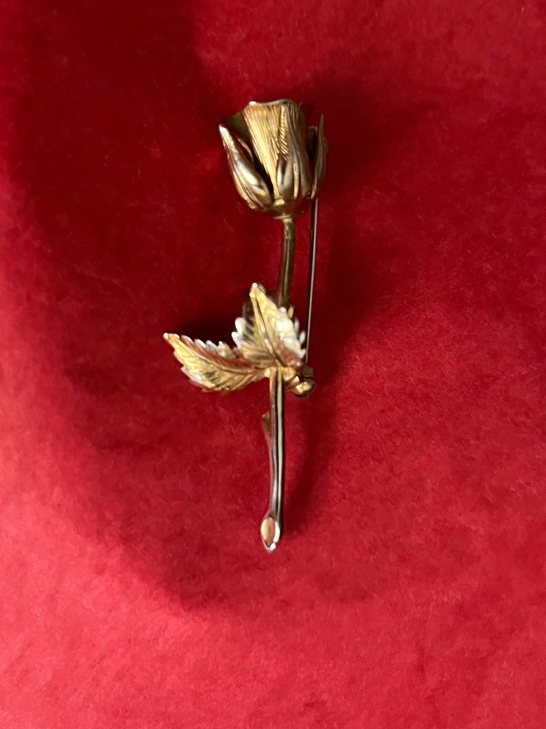Single Rose Pin Vintage 1960s Single Long Stem Rose Pin - Etsy