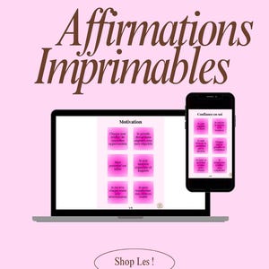 Affirmations Confiance en Soi à Imprimer – 36 Cartes de Motivation – Développement Personnel & Pensée Positive – Printable Digital Download