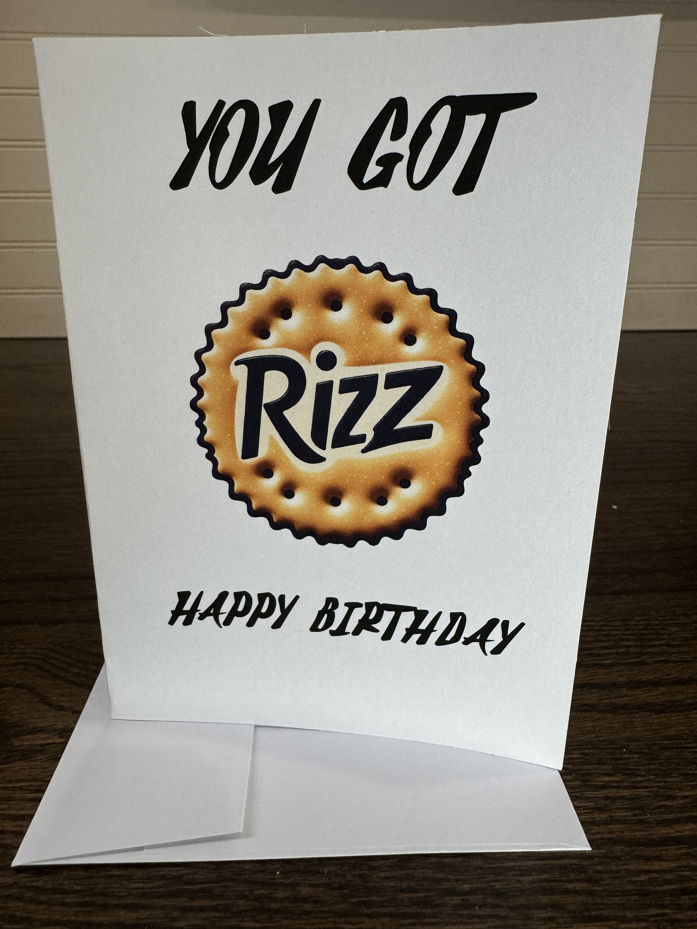 You Got RIZZ, Happy Birthday Greeting Card | Funny Ritz Cracker Design ...