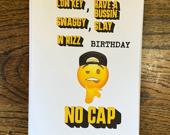 Trendy Gen Z/Alpha Birthday Greeting Card - Funny & Colorful Phrases