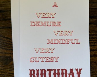 Demure Mindful Cutesy Birthday Card, Viral Meme Greeting