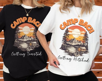 Camping Bachelorette Shirts, Mountain Bride Tee Retro Lake Themed Bridal Party Gifts Camp Bachelorette Shirts Bridesmaids Camp Shirts