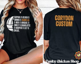 Custom Volleyball Shirt, Front & Back Team Names Shirt, Volleyball Mom Shirt, Sport Team Tee, Game Day Shirt, Volleyball T-Shirt