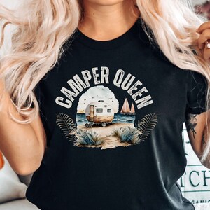 Camping shirt, Camper Queen Shirt, Lake Camping gift, RV Camping, Travel shirt, Camper Shirt, RV Shirt, Vacation Shirt Road Trip RV Gift