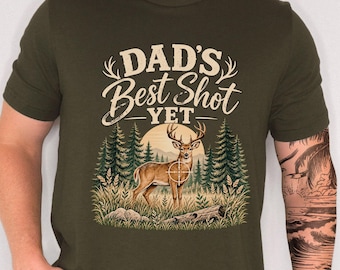 Dad’s Best Shot Yet Shirt, Deer Hunting Gender Reveal Shirt, Hunter Dad Pregnancy Announcement Tee, Buck or Doe Baby Reveal