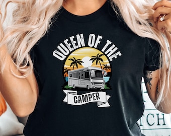 Camping shirt, Queen Of The Camper Shirt, Camping gift, RV Camping Travel shirt, Camper Shirt, RV Shirt, Vacation Shirt Road Trip RV Gift
