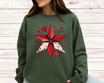 Quilters Sweatshirt, Valentine Quilt Block, Sewing Lover Sweatshirt, Quilter Gift, Cute Sewing Sweatshirt, Gift For Grandma, Sewing Gifts
