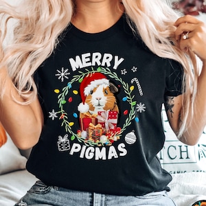 Christmas Guinea Pig Shirt, Merry Pigmas T-Shirt, Guinea Pig TShirt, Guinea Pig Mom, Guinea Pig Clothes, Funny Guinea Pig Shirt