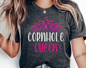 Cornhole Queen Shirt, Cornhole Lover Gift, Tailgate Party Tee, Bags Game Team Shirt, Cornhole Shirt Backyard Game Shirt Funny Cornhole Shirt