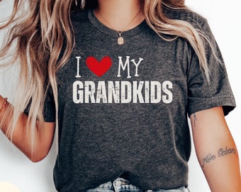 I Love Heart My Grandkids Shirt, Grandma Shirt, Grandma Shirt, Grandma Gift, Mothers Day Grandma Gift, Valentine's Day Gift For Grandma