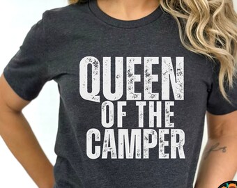 Camping Shirt, RV Shirt, Queen Of The Camper, Camping Gift Camper Shirt Travel Shirt Road Trip RV Gift RV Camping Shirt Funny Camping shirt