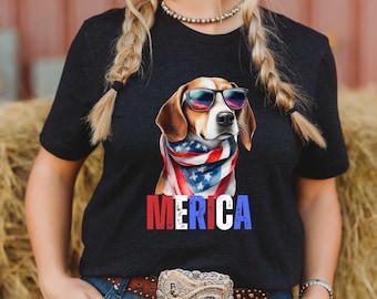 Merica Beagle Patriotic Dog Shirts, Independence Day Dog T-shirt, Beagle Dog Tee, 4th Of July Dog Shirts, Dog Mom Shirt, Funny Dogs Shirts