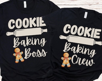 Christmas Couples Shirts, Cookie Baking Crew, Rolling Pin, Matching Couple Shirts, Gingerbread Shirt, Unique Christmas Gift For couples