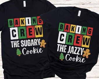 Couples Christmas Cookie Crew Shirts, Matching Holiday Baking Shirts, Christmas Gift for Baker, Couples Cookie Shirts, Cookie Lover Gift