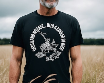 Fishing Shirt, Skeleton Shirt, Fishing Beer Shirt, Father's Day Gift, Fishing Shirt Gift, Skeleton Fishing Shirt Gift, Gift For Dad