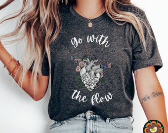 Cardiac Nurse Shirt, Go With The Flow Shirt, Anatomical Heart Tee, Heart Nurse Shirt, Nursing Student Shirt, Nurse Funny Shirt, Nursing Gift