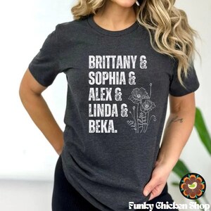 Custom Family Name Shirt, Custom List Names Shirt, Custom Gift, Gift For Mom, Personalized Name List Shirt, Names Shirt, Custom Name Tee