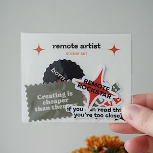 Ensemble d'autocollants Artistic Vibes | 6 stickers en vinyle mat pour créatifs | Cadeau idéal pour les collègues de travail et les amis