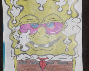 Custom Drawn Stoner Bob Joint Pants Art Decor