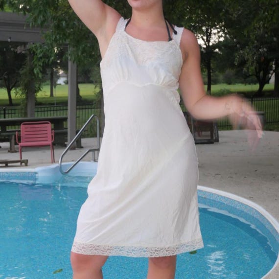 Vintage Cream Colored Slip Dress Size 6-8 - Etsy New Zealand