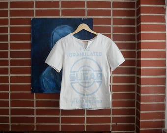 True Vintage 30er 40er Jahre Zuckersack Textil Handgemachtes Hemd