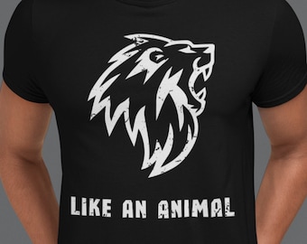Wie ein Tier-Shirt, Löwe-T-Shirt, Löwe-Grafik-T-Shirt, Geist-Tier-Shirt, Löwe-Liebhaber-Geschenk, Motivationstier-Hemd, wildes T-Shirt