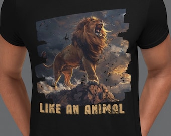 Como una camisa de animal, camiseta de león, camiseta gráfica de león, camisa de animal espiritual, regalo de amante del león, camisa de animal motivacional, camiseta salvaje