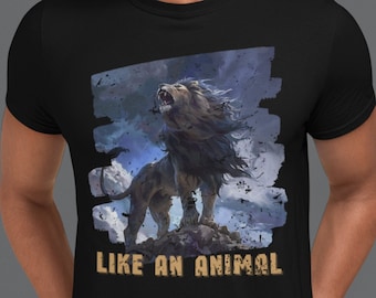 Como una camisa de animal, camiseta de león, camiseta gráfica de león, camisa de animal espiritual, regalo de amante del león, camisa de animal motivacional, camiseta salvaje