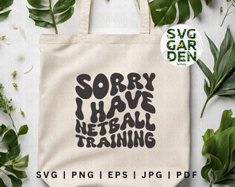 Sorry I have netball training SVG, netball SVG, cut files for cricut, netball clipart, netball team gifts, netball PNG, cricut cut file