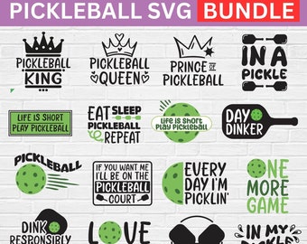Pickleball SVG bundle, pickleball SVG, pickleball PNG, pickleball clipart, cut file for cricut, sports svg, pickleball paddle, pickle gift