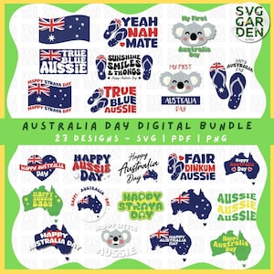 Australia Day svg, Australia Day bundle, Australian flag svg, Australia PNG, australian map SVG, laser cut file, files for cricut, Aussie