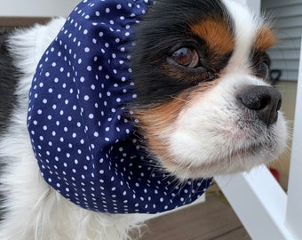 Cavalier Snood  ~  Navy Polka Dot