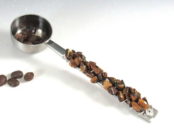 Coffee Scoop/Hand Beaded/Coffee Measure/One Tablespoon Measure