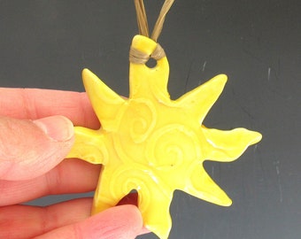 Yellow Sun Ornament /Swirly Sun Ornament