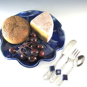 Serving Tray/Cheese Platter/Party Platter with Beaded Knife , Fork, and Spoon image 6