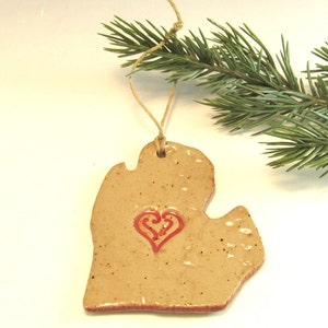 I Love Michigan Ornament,,Michigan Lower Peninsula, Heart Michigan image 2