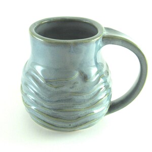 11-12 Ounce Hand Made Pottery Wave Mug/Ocean Pottery Coffee Mug/Cup Holds 11 12 Ounces image 3