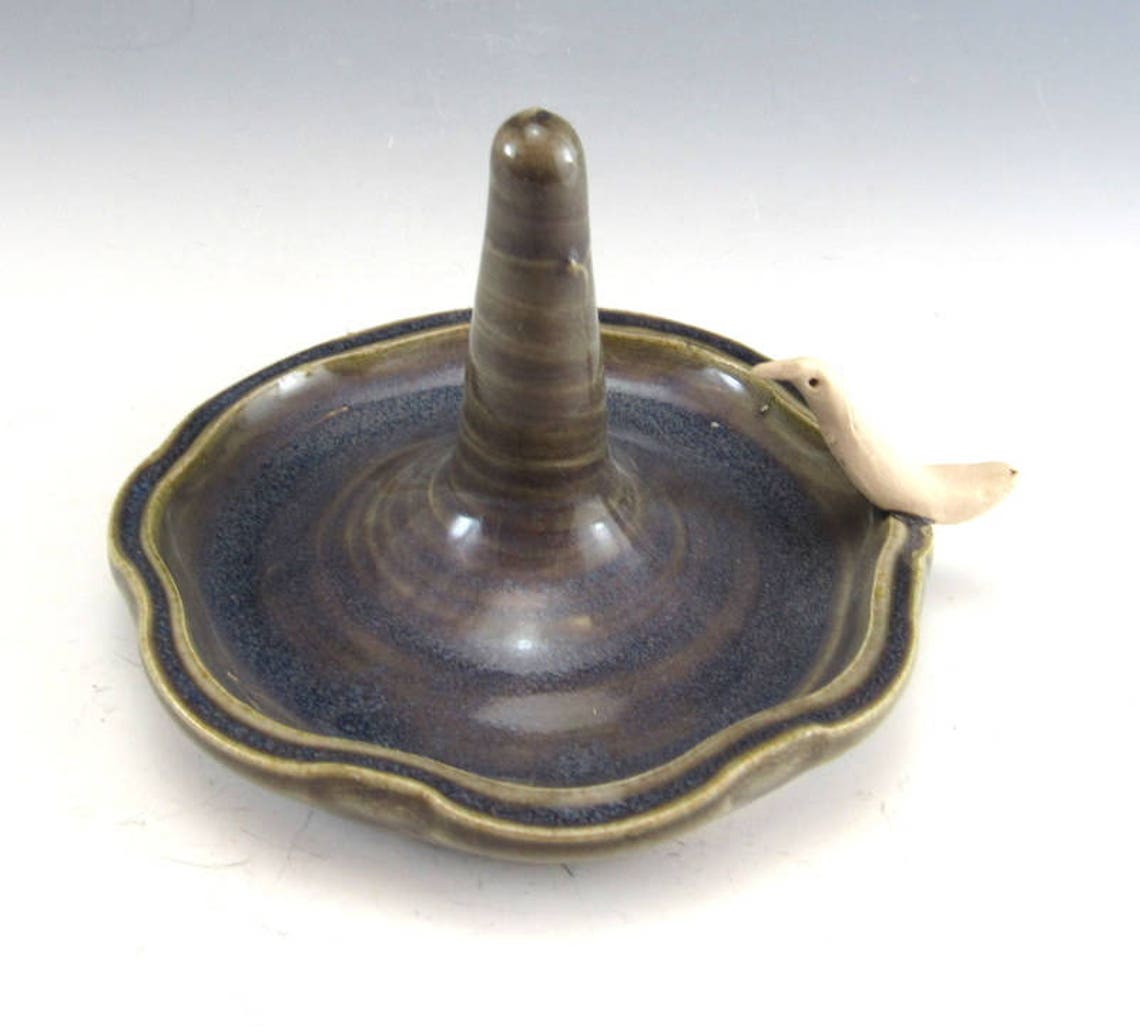 Hand Made Pottery Ring Holder/jewelry Holder With Bird Etsy