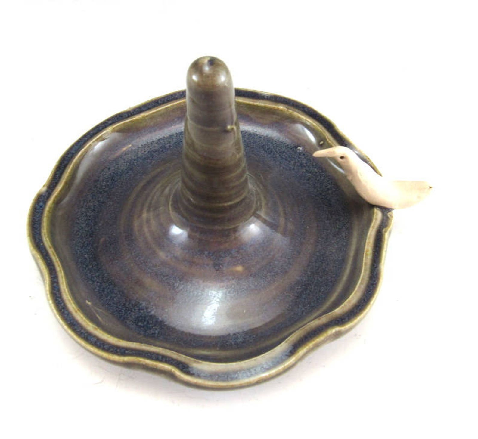 Hand Made Pottery Ring Holder/jewelry Holder With Bird Etsy
