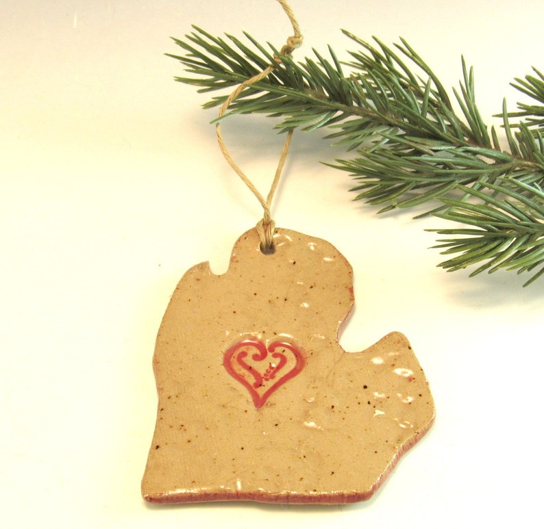 I Love Michigan Ornament,,Michigan Lower Peninsula, Heart Michigan image 4