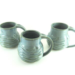 11-12 Ounce Hand Made Pottery Wave Mug/Ocean Pottery Coffee Mug/Cup Holds 11 12 Ounces image 4