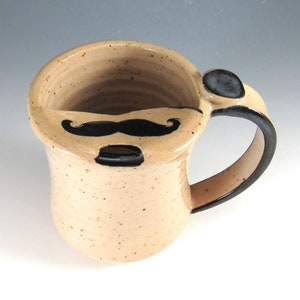 Rustic Fall Vanilla Cream Coffee Cup. Handlebar Mustache and Monocle  Eyepiece. 12 Ounces. Face Mug for Him