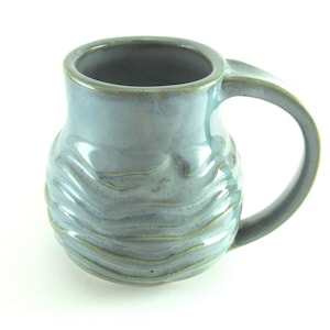 11-12 Ounce Hand Made Pottery Wave Mug/Ocean Pottery Coffee Mug/Cup Holds 11 12 Ounces image 1