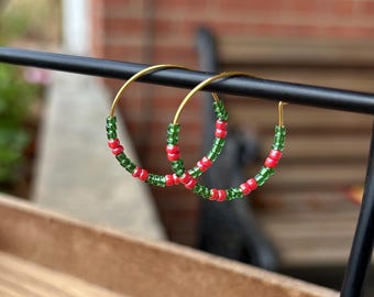 Christmas hoop earrings