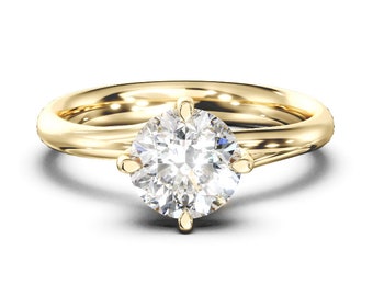 Solid 14K Gold Vintage Oval Moissanite Engagement Ring Set with Marquise Diamond - Art Deco Twisted Bridal Gift