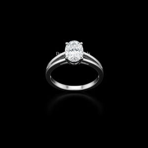 Oval Cut Moissanite Ring | Split Shank Engagement Ring | Anniversary Gift | Promise Ring-For Her | Solitaire Wedding Ring | 925 Silver Ring