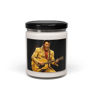 Elvis Fan Art Memorial Scented Soy Wax Candle, 9oz