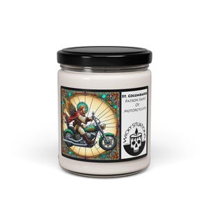 Saint Columbanus, Patron Saint Of Motorcyclists Scented Candle 9oz