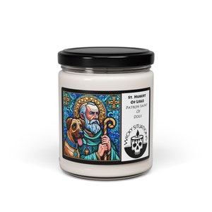 Saint Hubert Of Liege, Patron Saint Of Dogs Scented Soy Candle